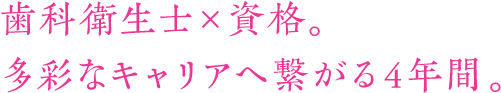 歯科衛生士×資格。多彩なキャリアへ繋がる4年間。