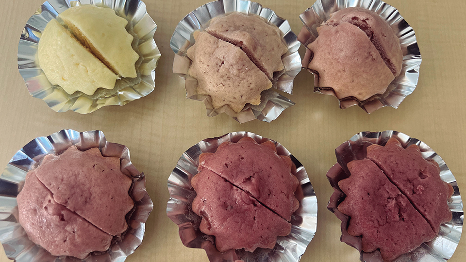 アロニアの配合量や加工過程を工夫し、お菓子作りにチャレンジ!