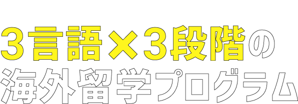 3言語×3段階の海外留学プログラム