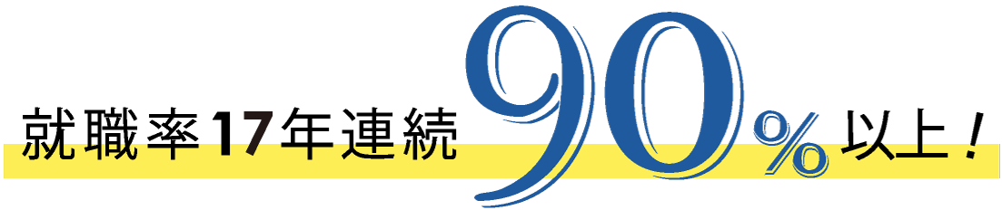 就職率15年連続90％以上！