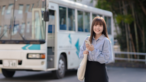 高田短期大学 キャンパスは「津駅」から直通バス12分。クルマ通学も可能でアクセス良好！