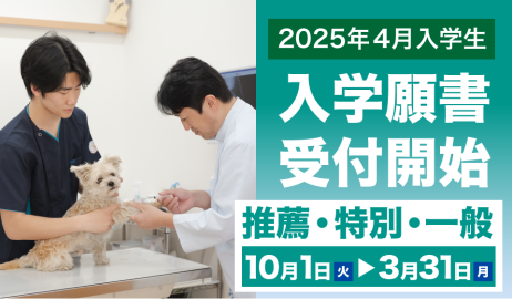 中央動物看護専門学校 2025年4月入学者 願書受付日程公開!!